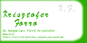 krisztofer forro business card